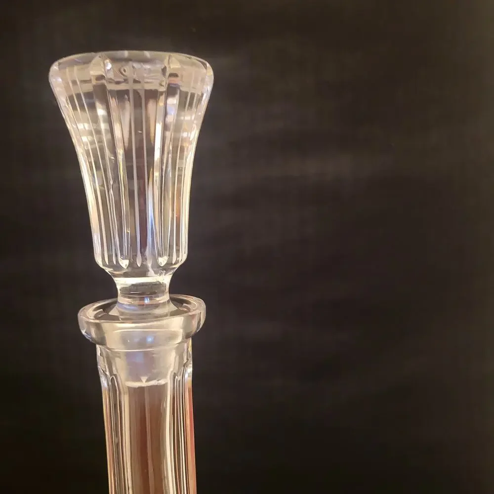 Vintage Rare Glass Crystal Decanter Carafe with stopper Floral Cut Bohemian